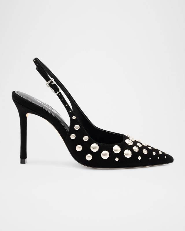 Kaitlan Studded Suede Slingback Pumps